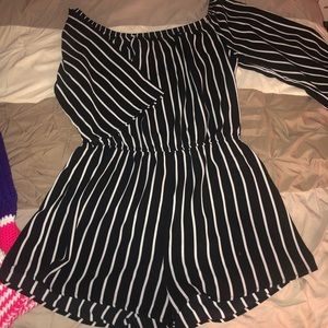 Stripes short romper